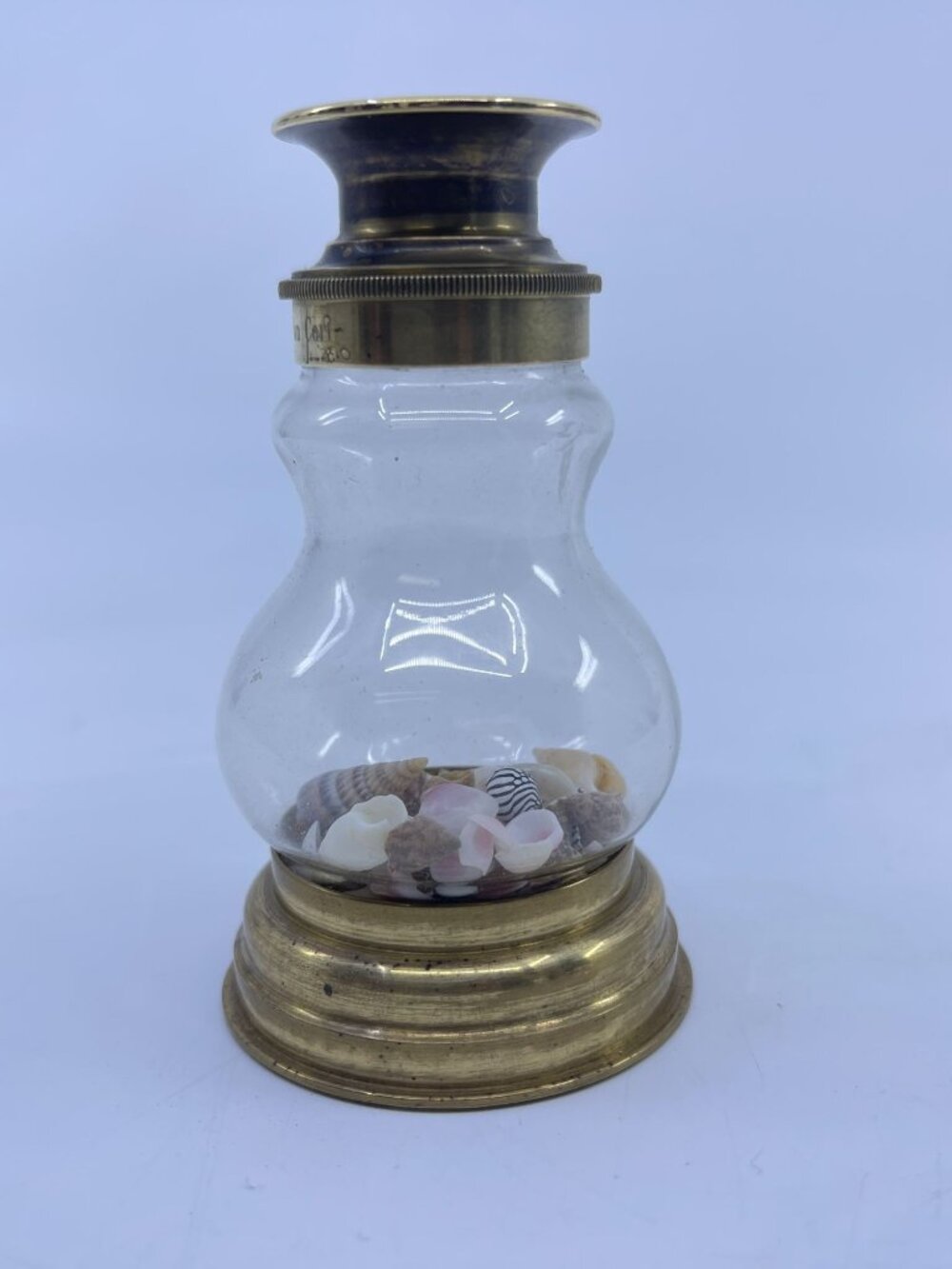 vintage brass & glass van cort victorian style viewing jar